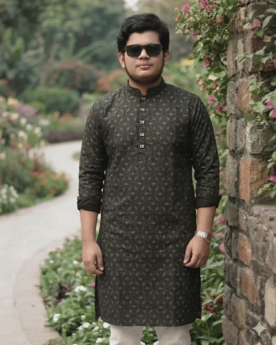 Tilde Printed Punjabi ( নেভি রঙ ) 01
