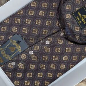 Square printed Punjabi (বাদামী রঙ )